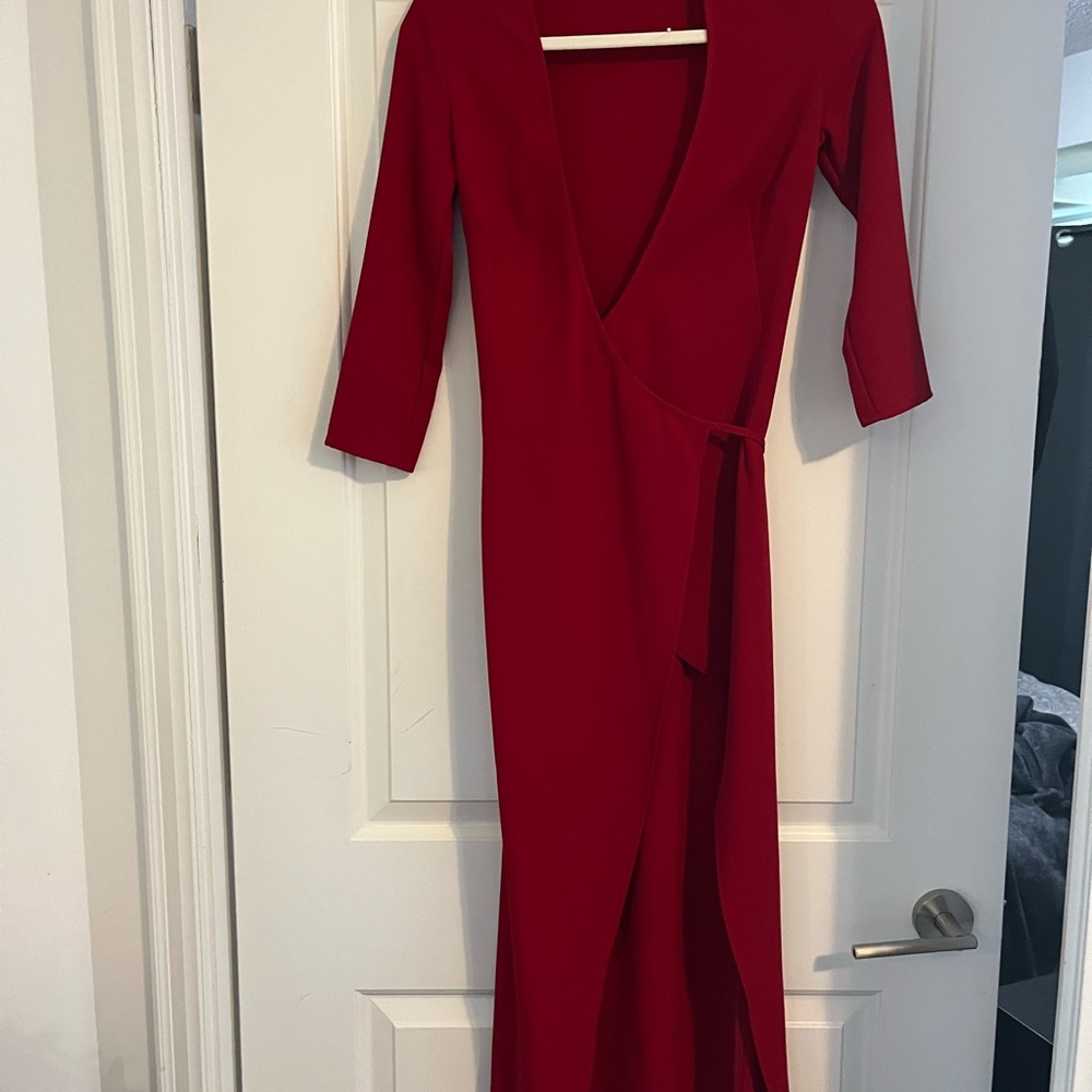 American Apparel Bold Red Long Sleeve Dress
